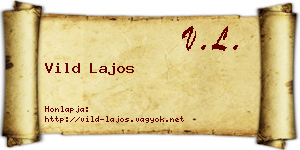 Vild Lajos névjegykártya